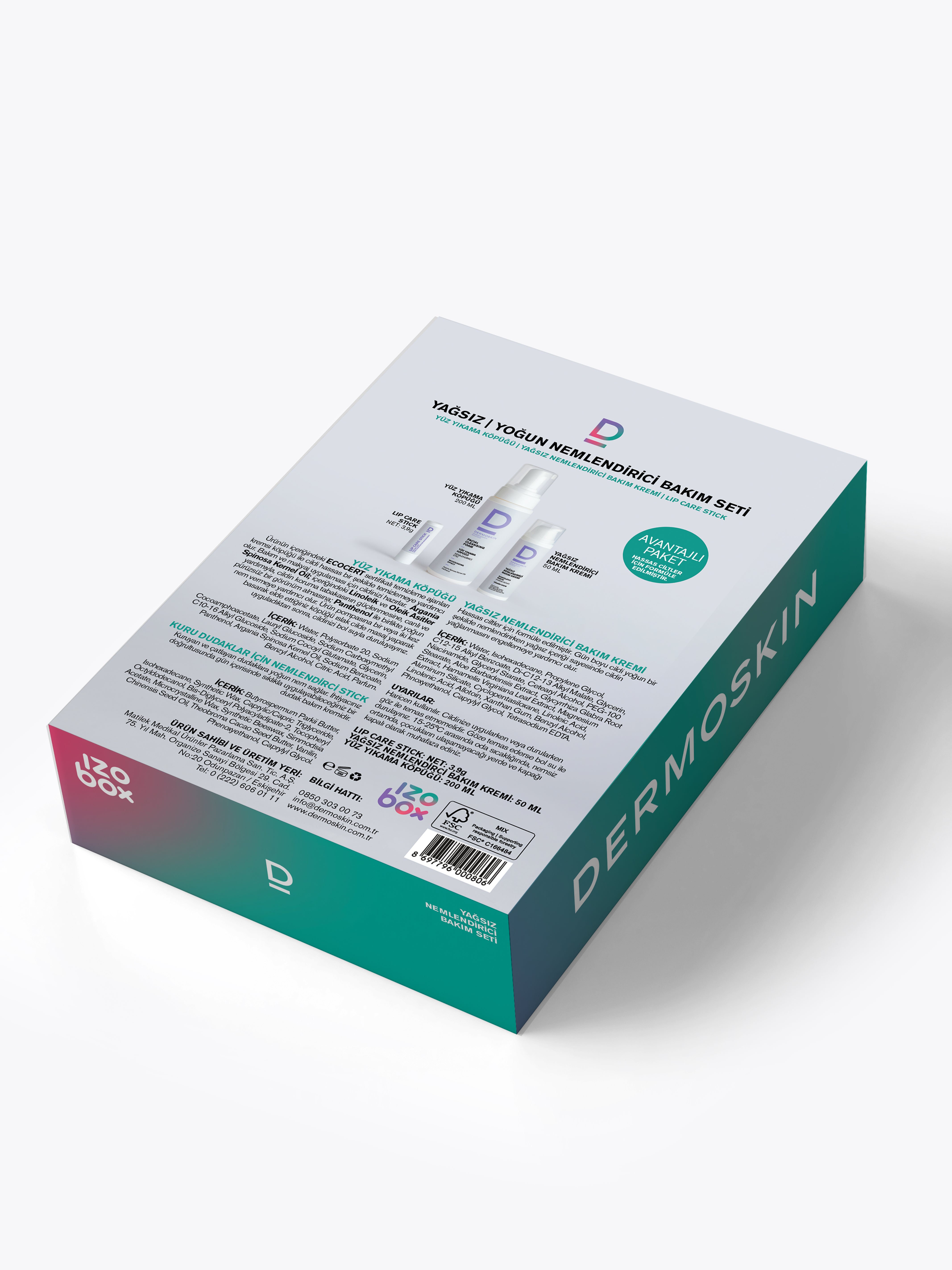 EXONINE DERMACODE SKIN INFUSION 18本 İzobox Yağsız Yoğun ve Nemlendirci | Cilt Bakım Seti – Dermoskin