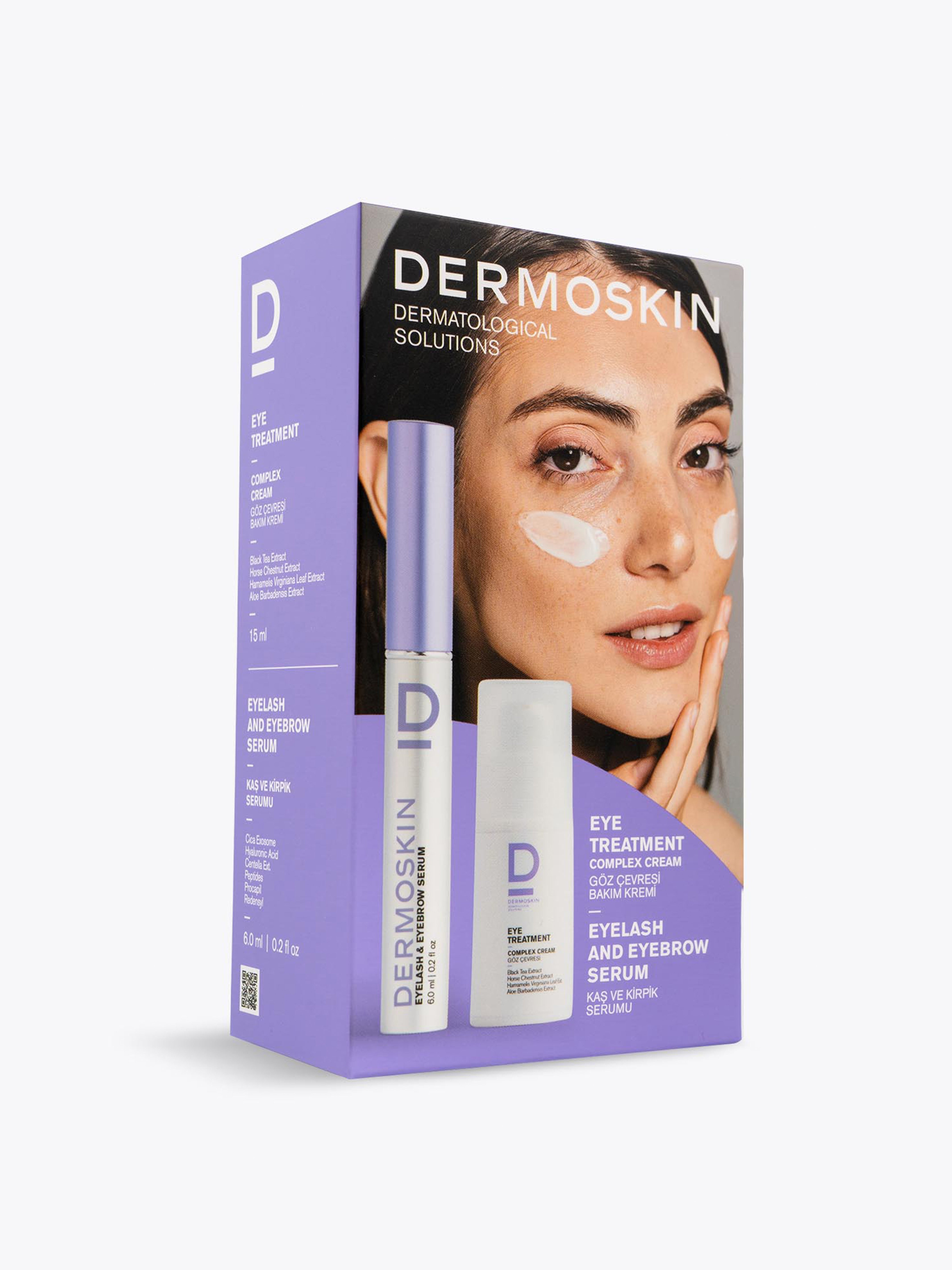Kaş, Kirpik Serumu + Göz Çevresi Bakım Kremi – Dermoskin