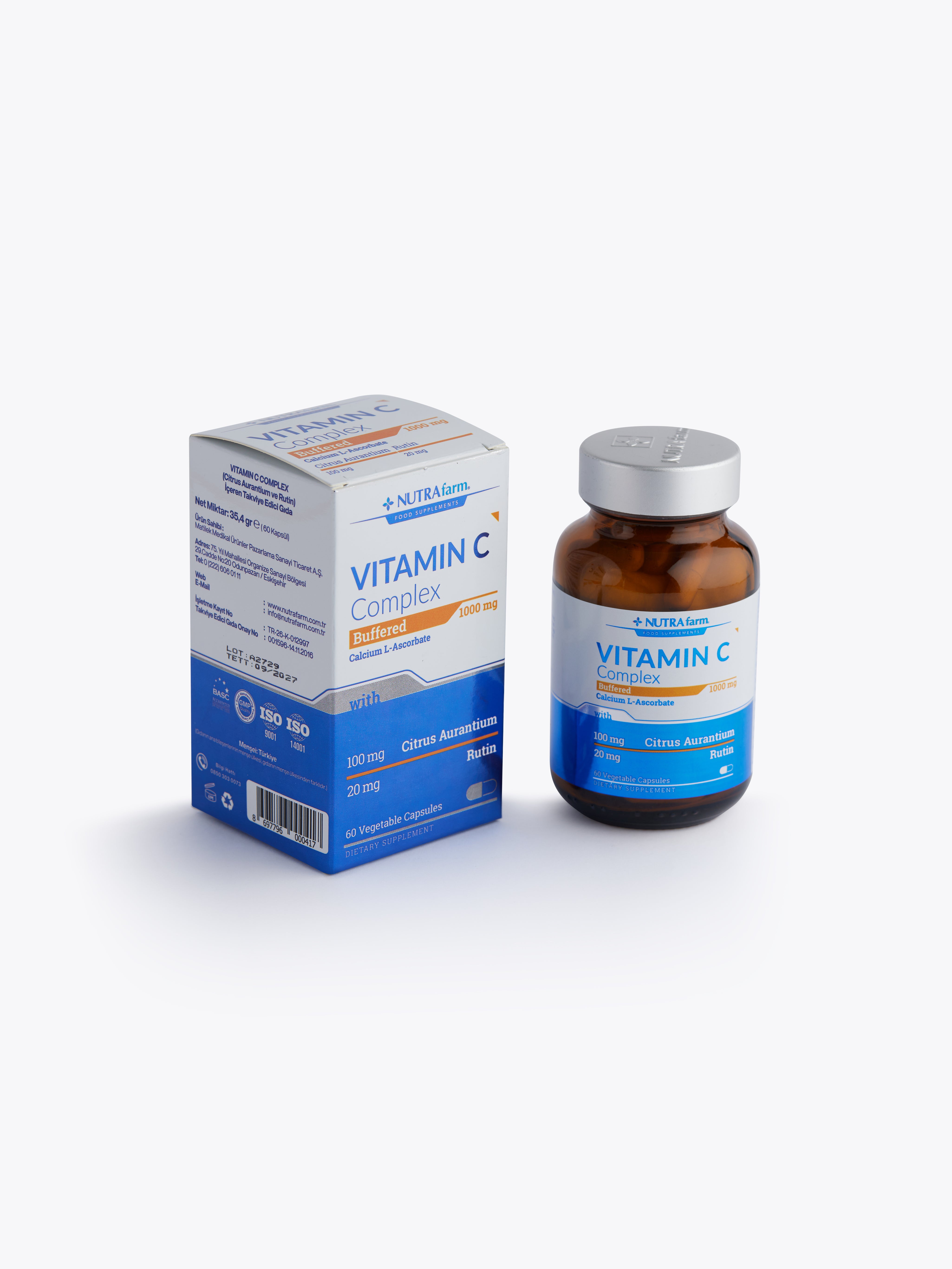 NutraFarm Vitamin C Complex Buffered 1000 mg Calcium L-Ascorbate